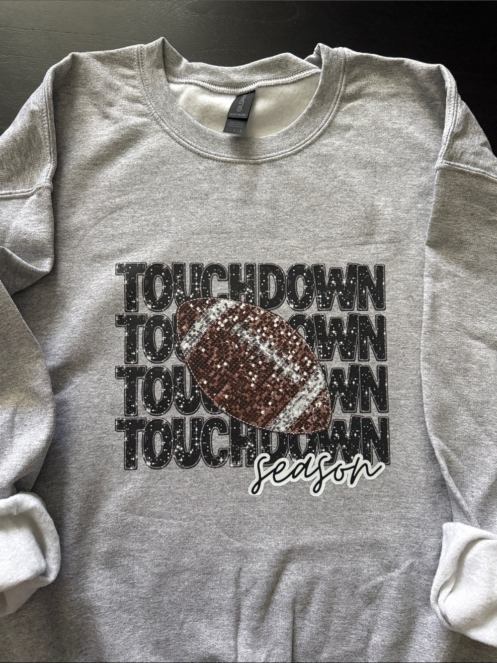 Adult Gray 'Touchdown Season' Football Graphic Sweatshirt